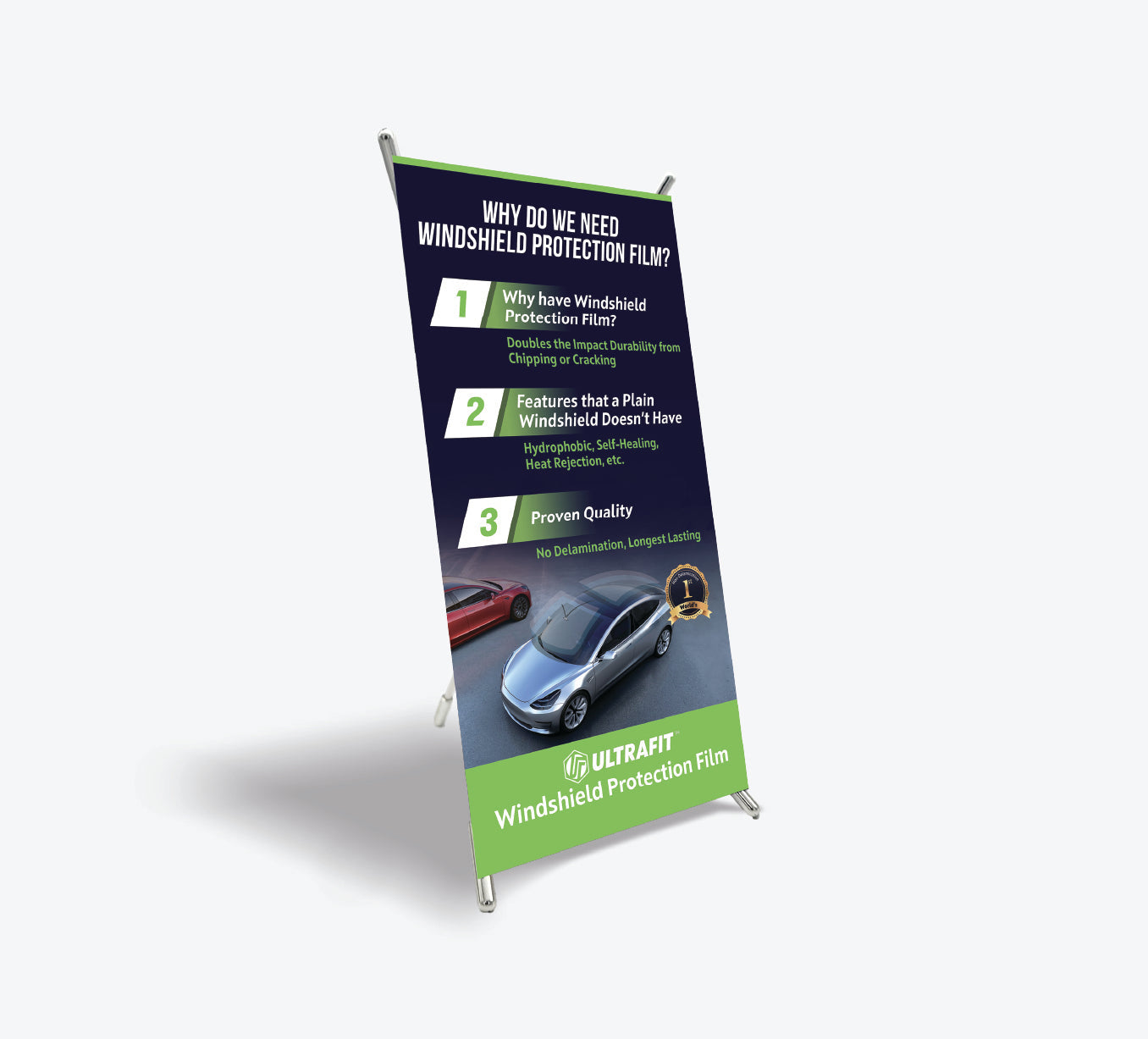 Windshield Protection Film Mini X-Banner (with Stand)